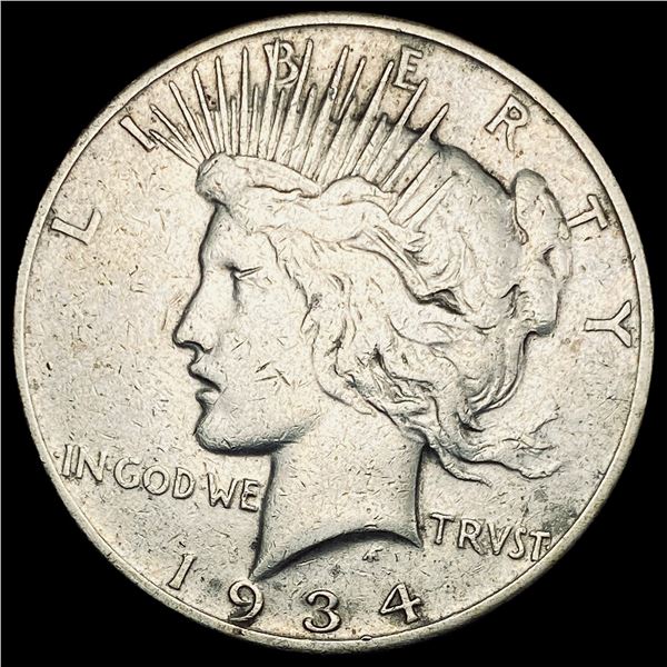 1934-S Silver Peace Dollar ABOUT UNCIRCULATED