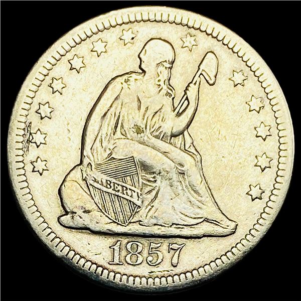 1857-O Seated Liberty Quarter ABOUT UNCIRCULATED