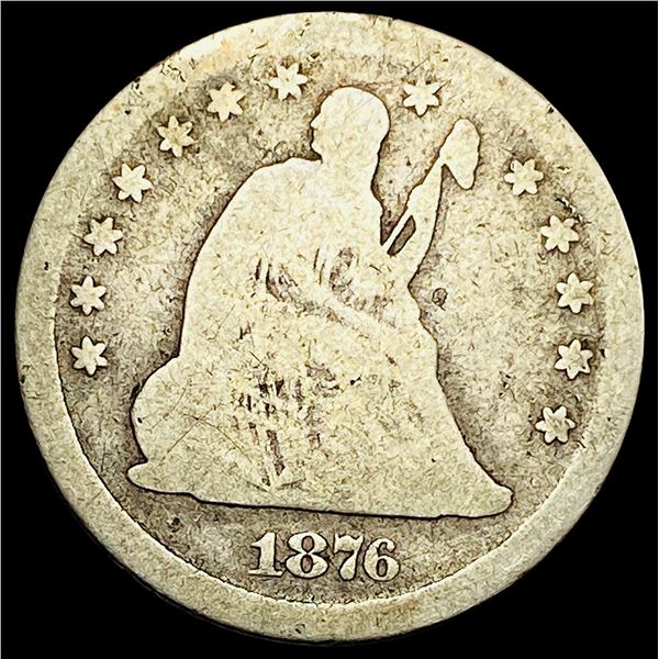 1876-CC Seated Liberty Quarter NICELY CIRCULATED