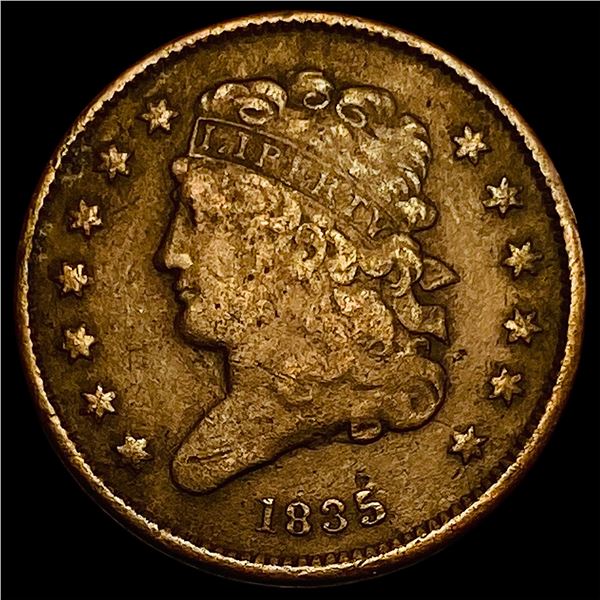 1835 Classic Head Half Cent LIGHTLY CIRCULATED