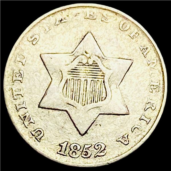 1852 Silver Three-Cent Piece LIGHTLY CIRCULATED