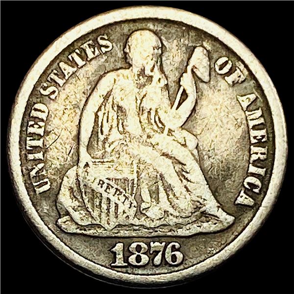 1876-CC Silver Seated Liberty Dime NICELY CIRCULATED