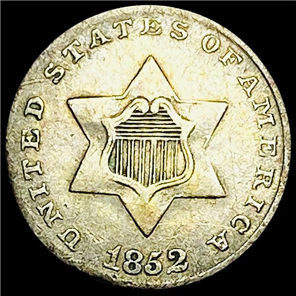1852 Silver Three-Cent Piece NEARLY UNCIRCULATED