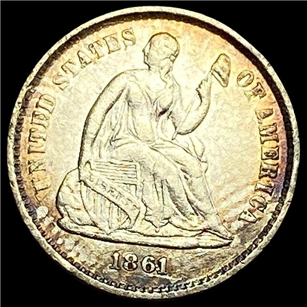 1861 Seated Liberty Half Dime CLOSELY UNCIRCULATED