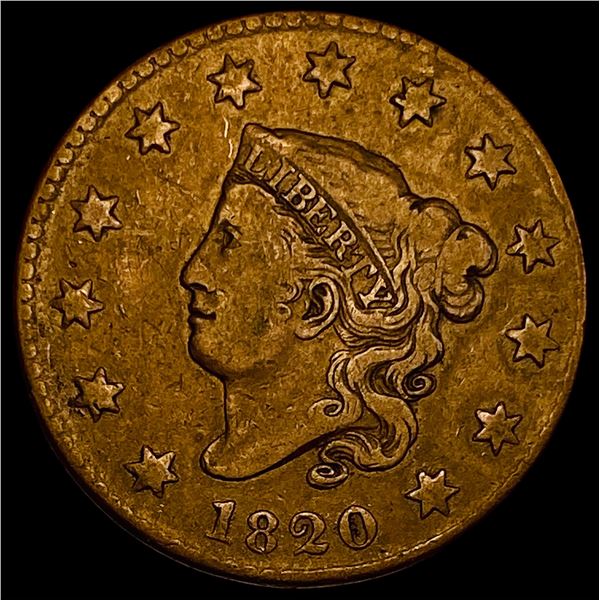 1820 Coronet Head Large Cent LIGHTLY CIRCULATED