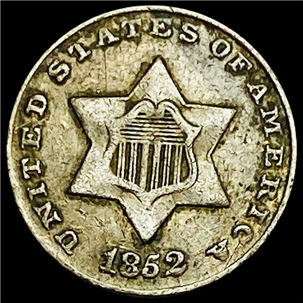 1852 Silver Three-Cent Piece ABOUT UNCIRCULATED