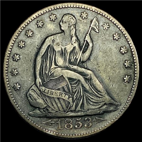 1853 Arrows/Rays Seated Liberty Half Dollar NEARLY UNCIRCULATED