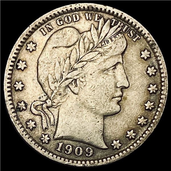1909-S Silver Barber Quarter NEARLY UNCIRCULATED