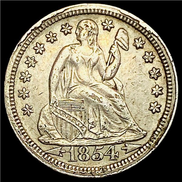 1854 Arrows Seated Liberty Silver Dime CLOSELY UNCIRCULATED