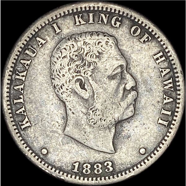 1883 Hawaii Silver 1/4 Dollar ABOUT UNCIRCULATED