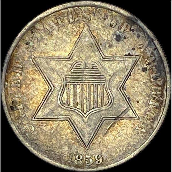 1859 Silver Three-Cent Piece CLOSELY UNCIRCULATED