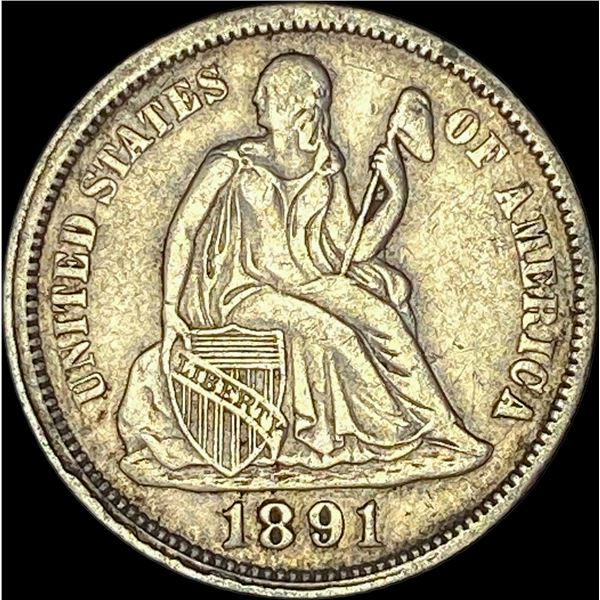 1891-O Silver Dime CLOSELY UNCIRCULATED