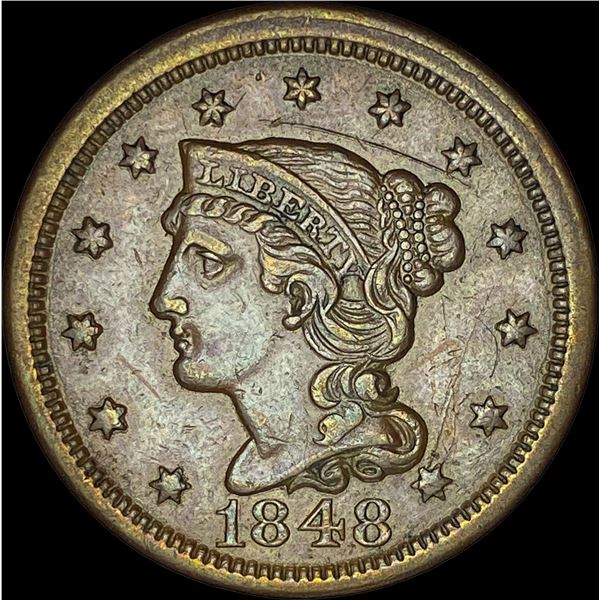 1848 Braided Hair Large Cent CLOSELY UNCIRCULATED