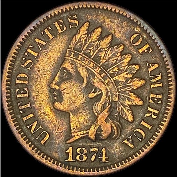 1874 Indian Head Cent NEARLY UNCIRCULATED