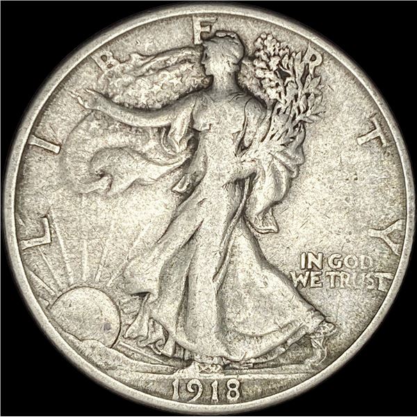 1918-S Walking Liberty Half Dollar ABOUT UNCIRCULATED