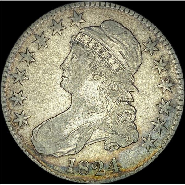 1824 Capped Bust Half Dollar NEARLY UNCIRCULATED