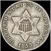 Image 1 : 1853 Silver Three-Cent Piece ABOUT UNCIRCULATED