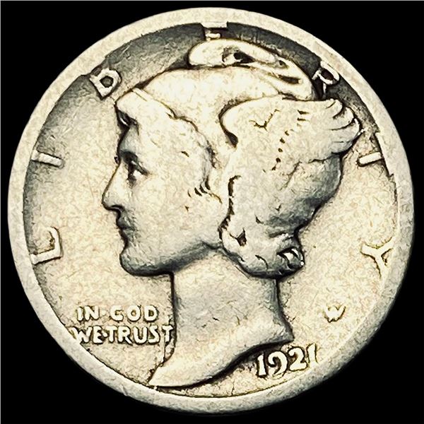 1921-D Silver Mercury Dime NICELY CIRCULATED