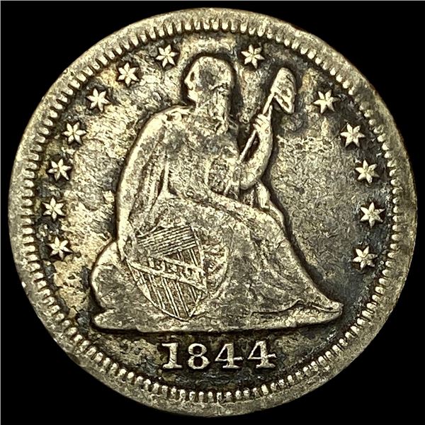 1844-O Seated Liberty Quarter ABOUT UNCIRCULATED