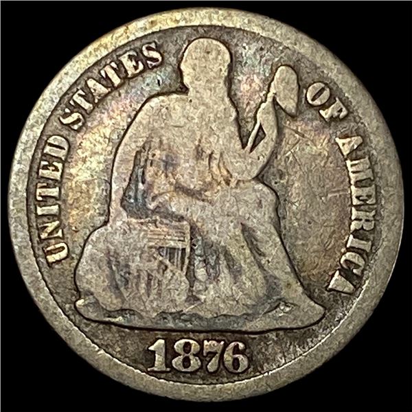 1876-CC Silver Seated Liberty Dime NICELY CIRCULATED