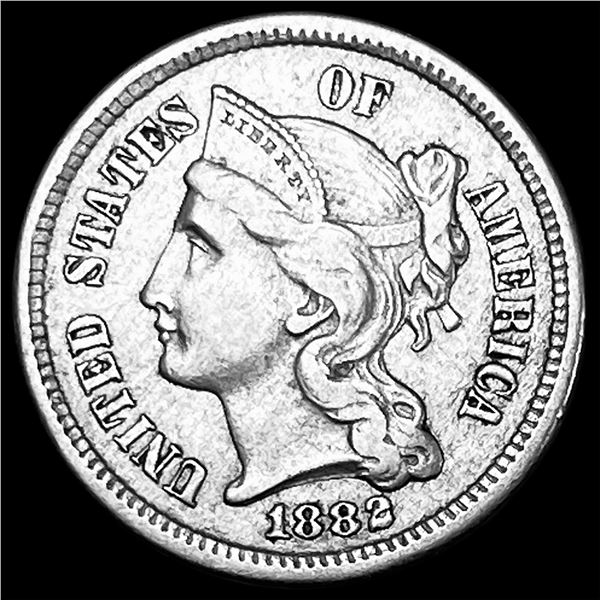 1882 Nickel Three-Cent Piece NEARLY UNCIRCULATED