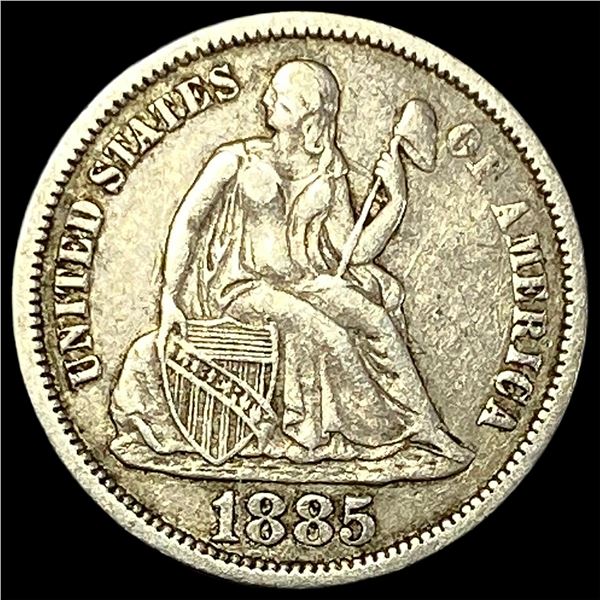 1885 Seated Liberty Dime NEARLY UNCIRCULATED