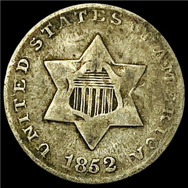 1852 Silver Three-Cent Piece LIGHTLY CIRCULATED