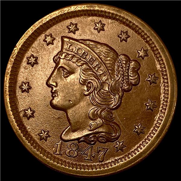 1847 Braided Hair Large Cent UNCIRCULATED
