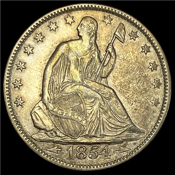 1854 Arrows Seated Liberty Half Dollar CHOICE AU