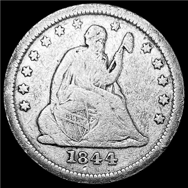 1844-O Silver Seated Liberty Quarter LIGHTLY CIRCULATED