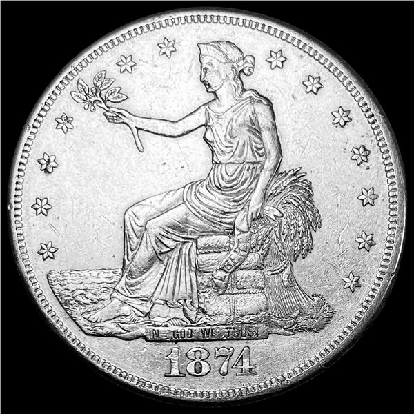 1874-S Silver Trade Dollar CLOSELY UNCIRCULATED