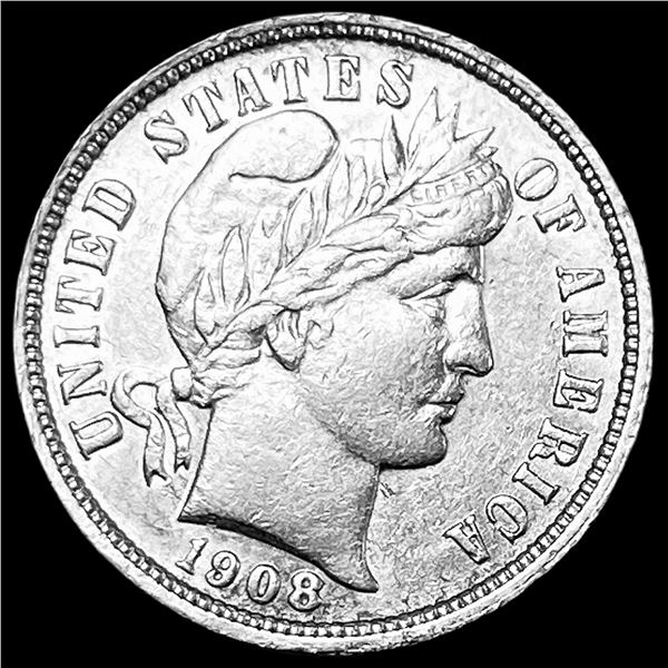 1908 Silver Barber Dime CHOICE AU