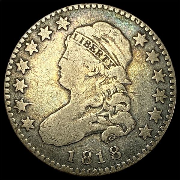 1818 Capped Bust Silver Quarter LIGHTLY CIRCULATED