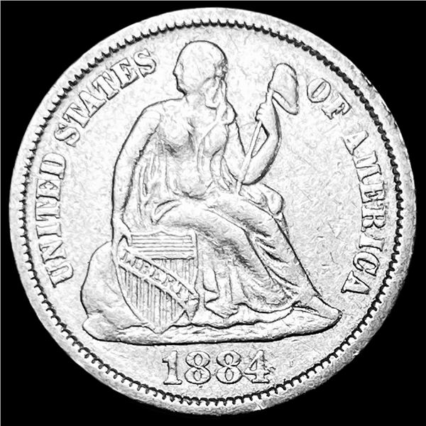 1884 Seated Liberty Dime NEARLY UNCIRCULATED