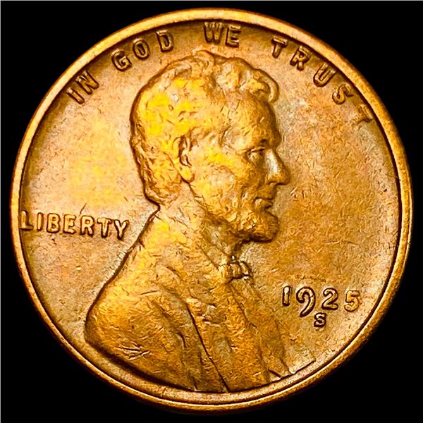 1925-S Lincoln Wheat Cent CLOSELY UNCIRCULATED