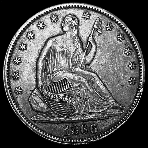 1866 Seated Liberty Half Dollar CLOSELY UNCIRCULATED