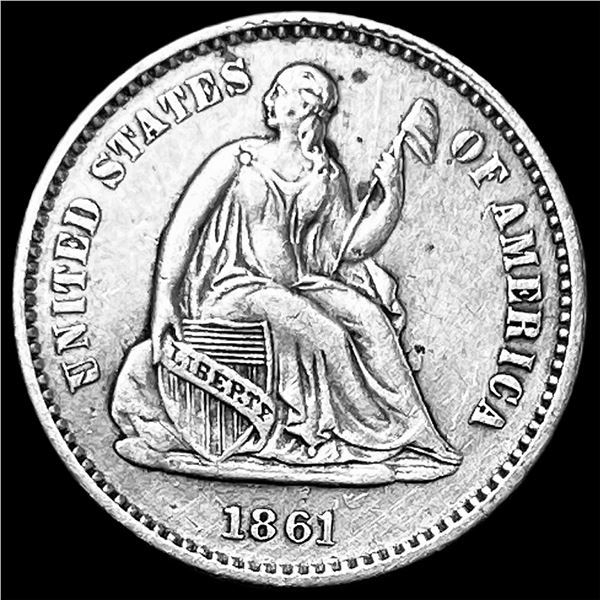 1861 Seated Liberty Half Dime CLOSELY UNCIRCULATED