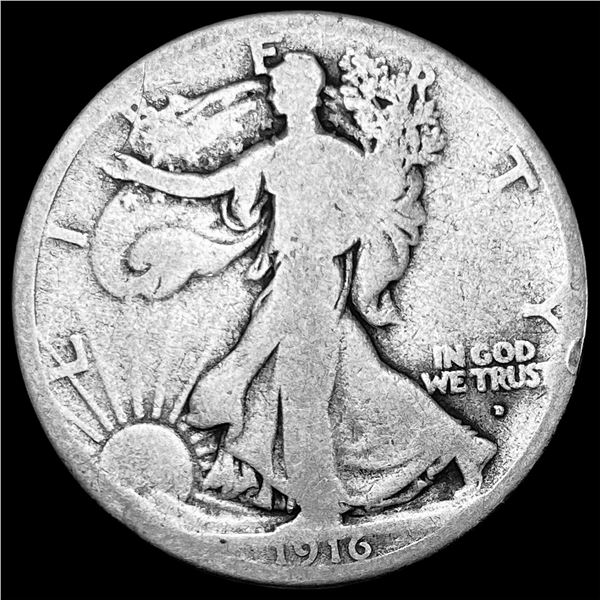 1916-D Walking Liberty Half Dollar NICELY CIRCULATED