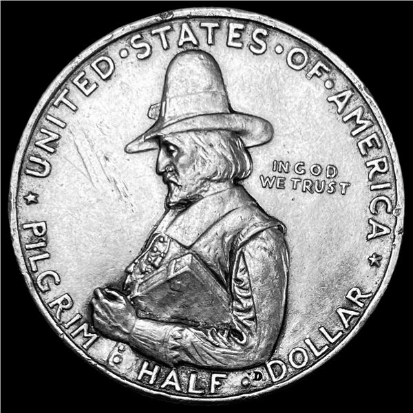 1920-D Silver Pilgrim Half Dollar CLOSELY UNCIRCULATED