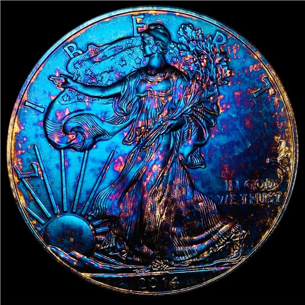 2014 Toned 1oz Silver American Eagle $1 SUPERB GEM BU