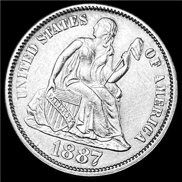 1887 Silver Seated Liberty Dime HIGH GRADE