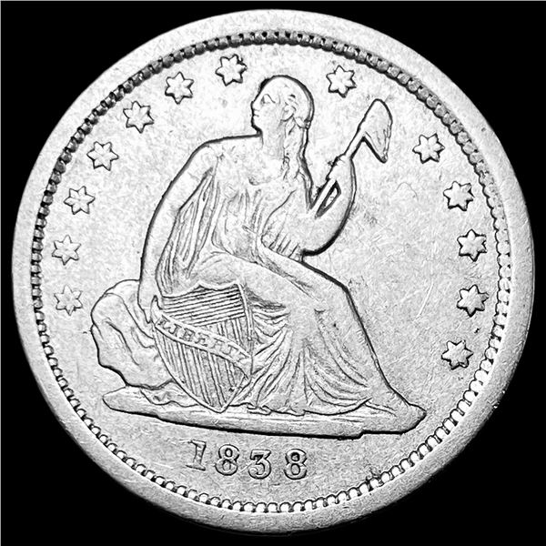1838 Silver Seated Liberty Quarter LIGHTLY CIRCULATED