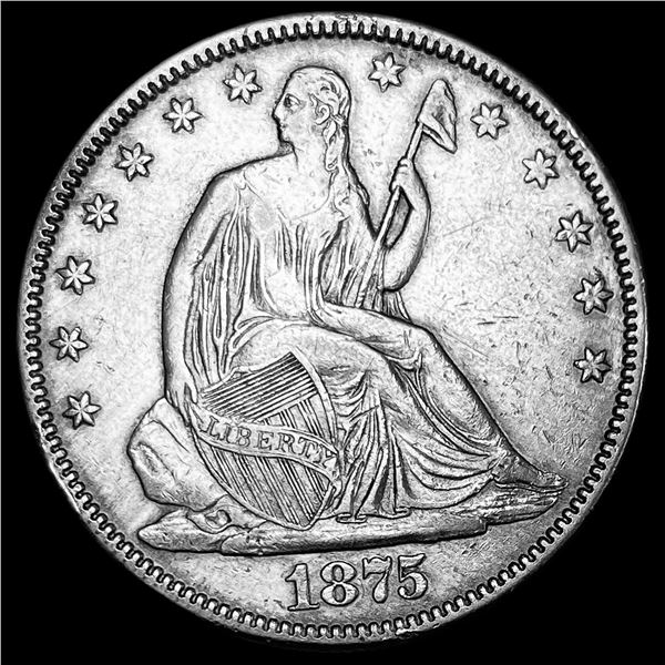 1875 Seated Liberty Half Dollar NEARLY UNCIRCULATED