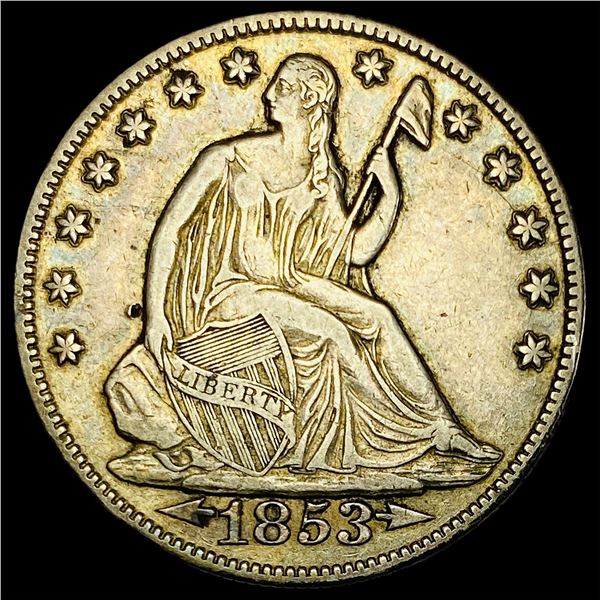 1853-O Arrows/Rays Seated Liberty Half Dollar NEARLY UNCIRCULATED