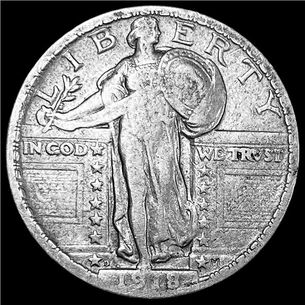 1918-D Standing Liberty Quarter LIGHTLY CIRCULATED