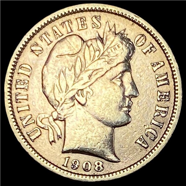 1908-D Silver Barber Dime ABOUT UNCIRCULATED