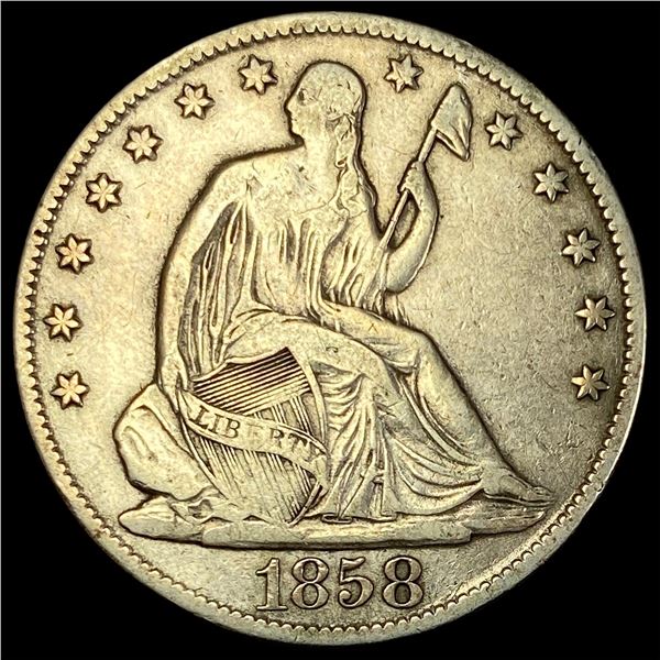 1858-O Seated Liberty Half Dollar LIGHTLY CIRCULATED