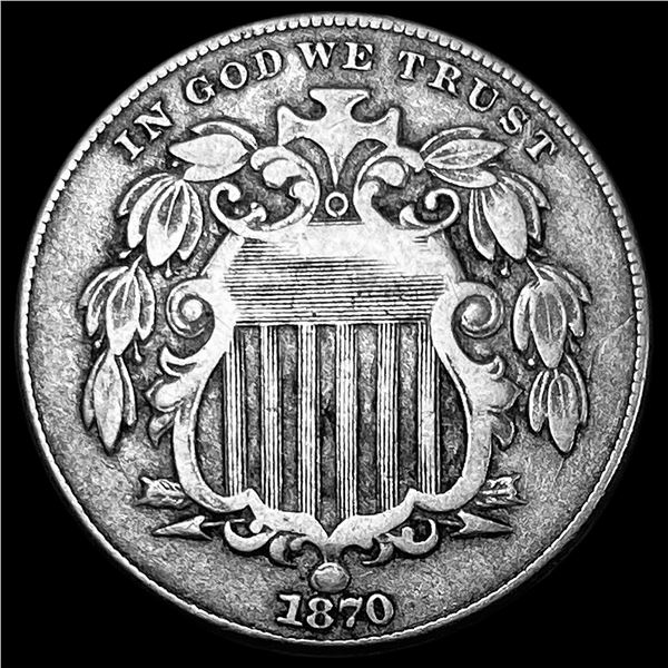 1870 Shield Nickel LIGHTLY CIRCULATED