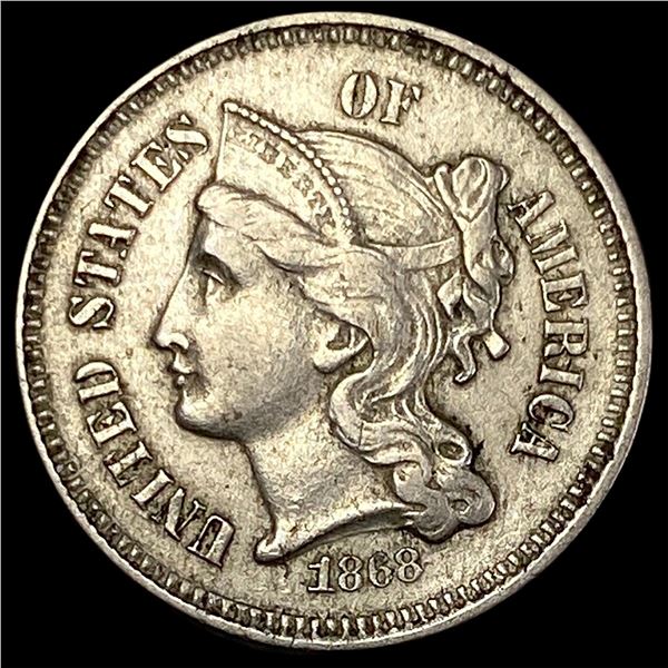 1868 Nickel Three-Cent Piece CLOSELY UNCIRCULATED
