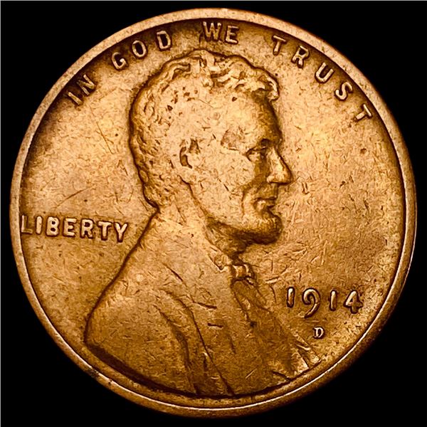 1914-D Lincoln Wheat Cent LIGHTLY CIRCULATED